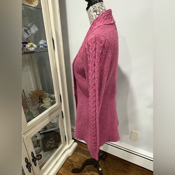Halston Heritage Pink Cable Knit Cardigan - Picture 8 of 11